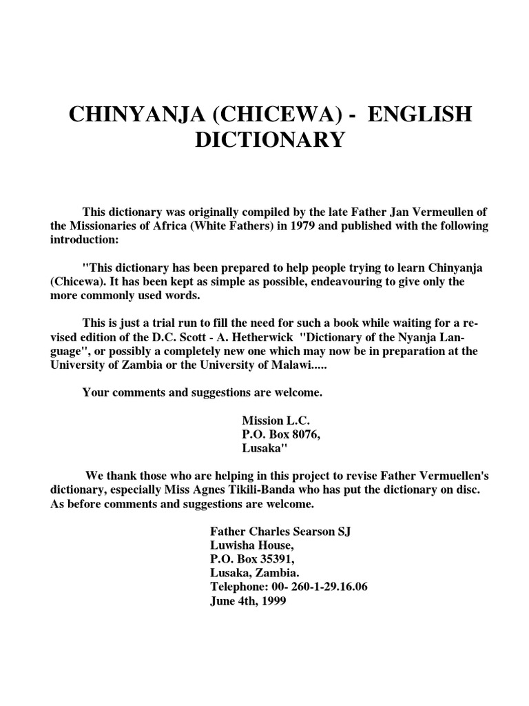 malawi dictionary english