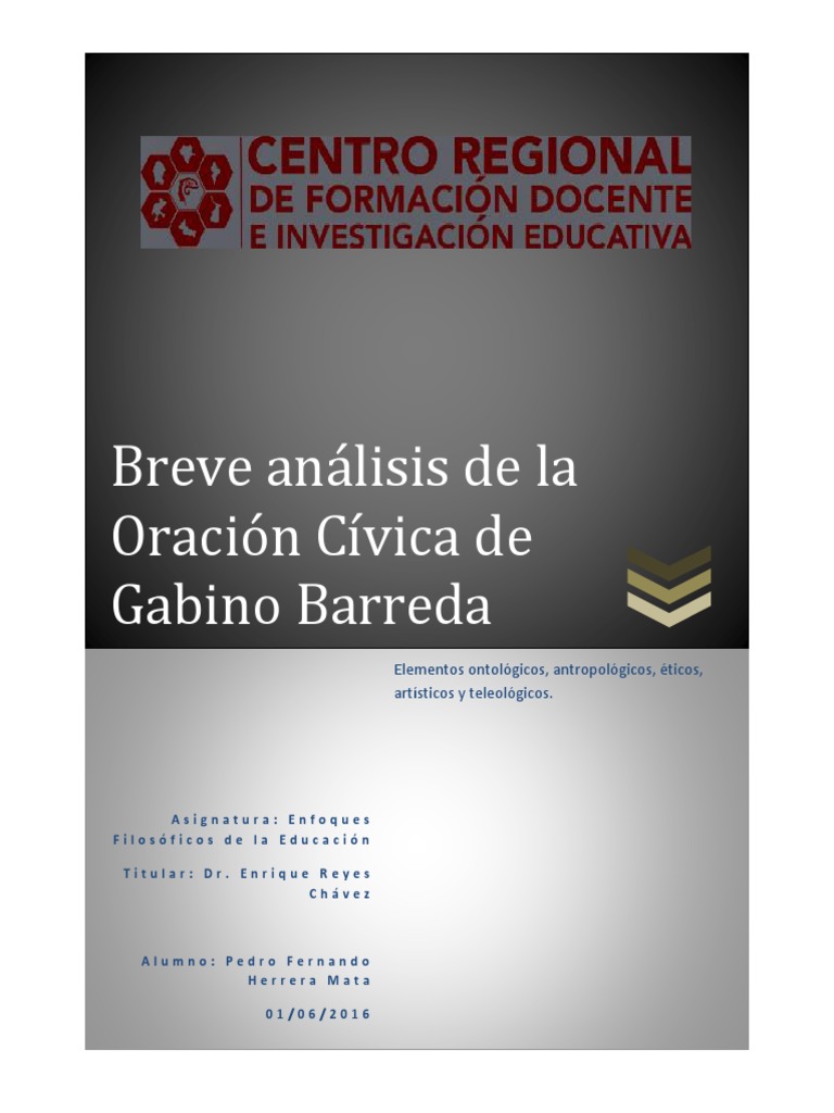 Breve Análisis de La Oración Cívica de Gabino Barreda
