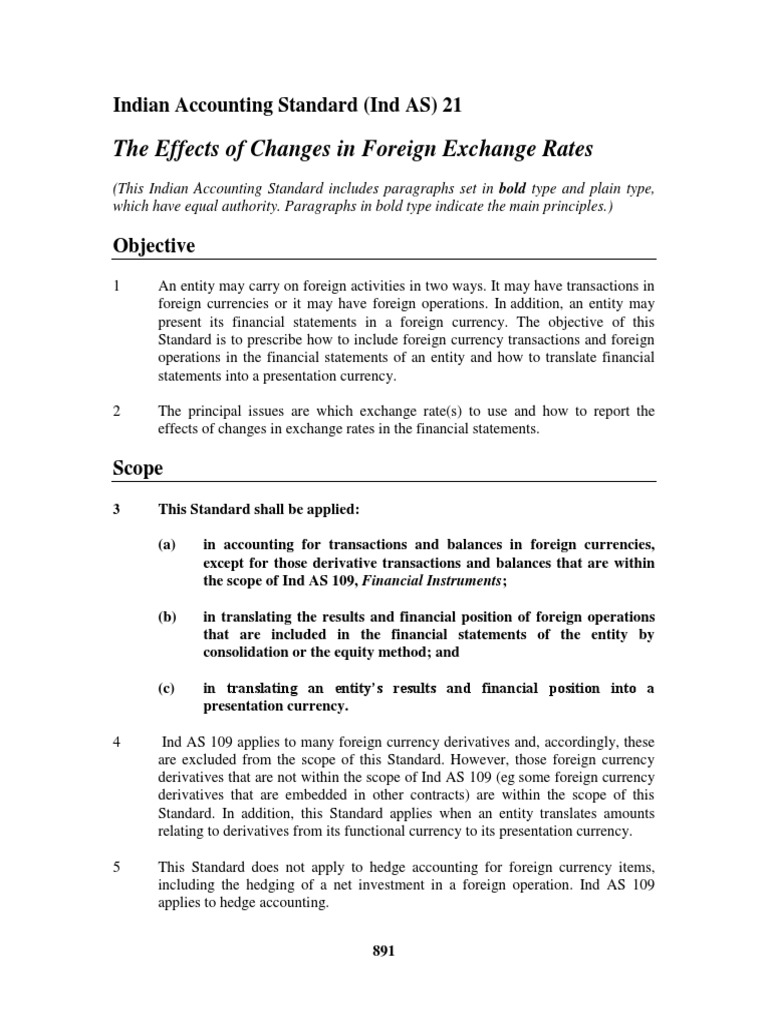 The Effects of Changes in Foreign Exchange Rates: Indian Accounting ...