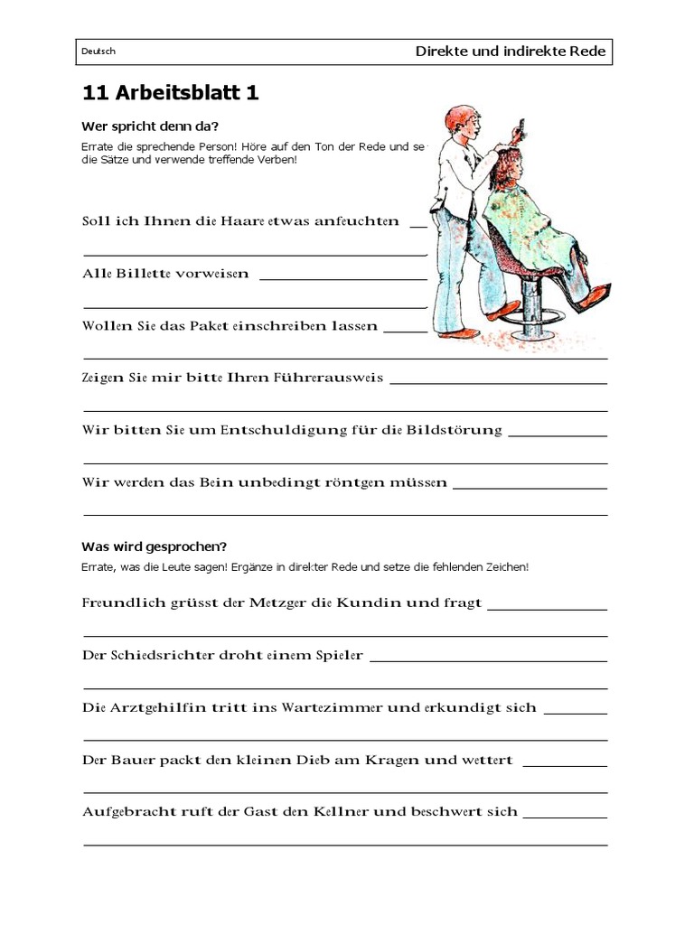 DeutschDirekte Und Indirekte Rede