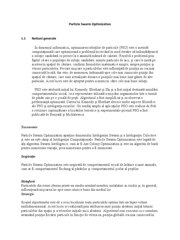 Particle Swarm Optimization | PDF