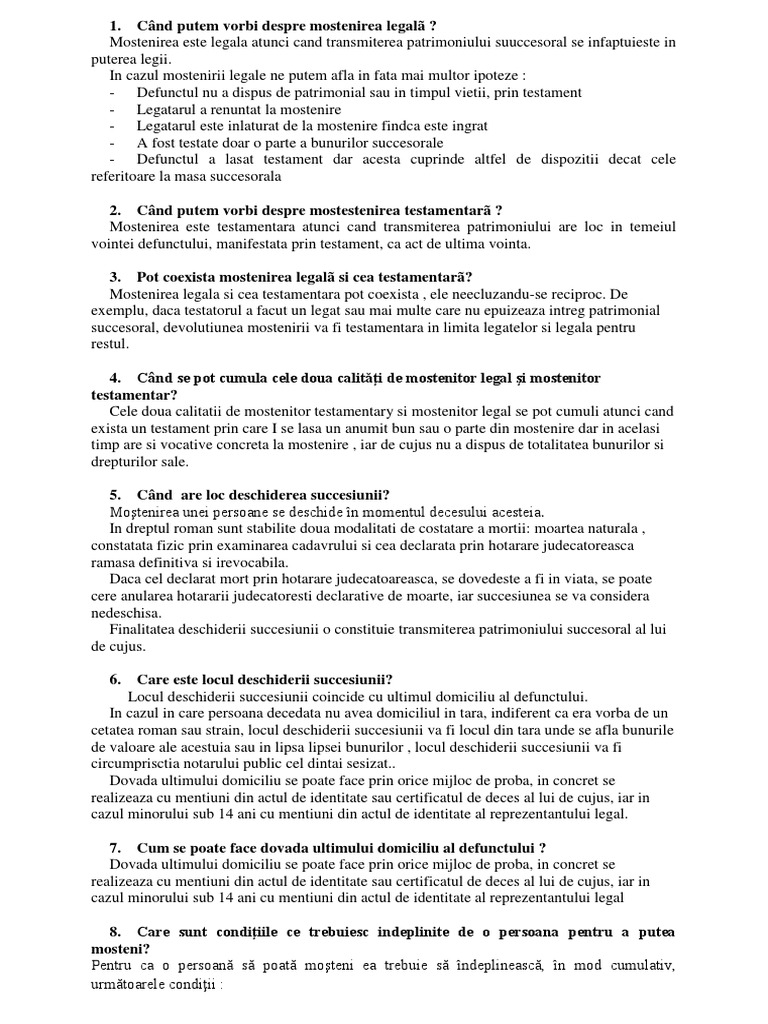 Subiecte Examen Civil Rezolvate Oana