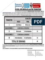 Calendarización Del Año Escolar 2018 en La Región Hco