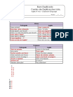 0 - Ficha de Trabalho - Classroom Language (2) - Soluções PDF