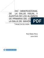 Estudio Observacional de La Salud Visual y Auditiva de Los A
