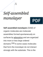 Self-assembled monolayer formation and characterization