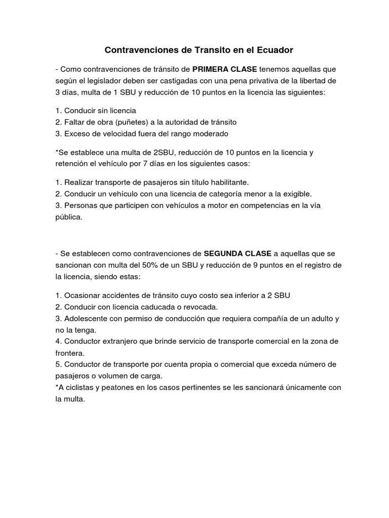 Contravenciones De Transito En El Ecuador Peatonal Transporte