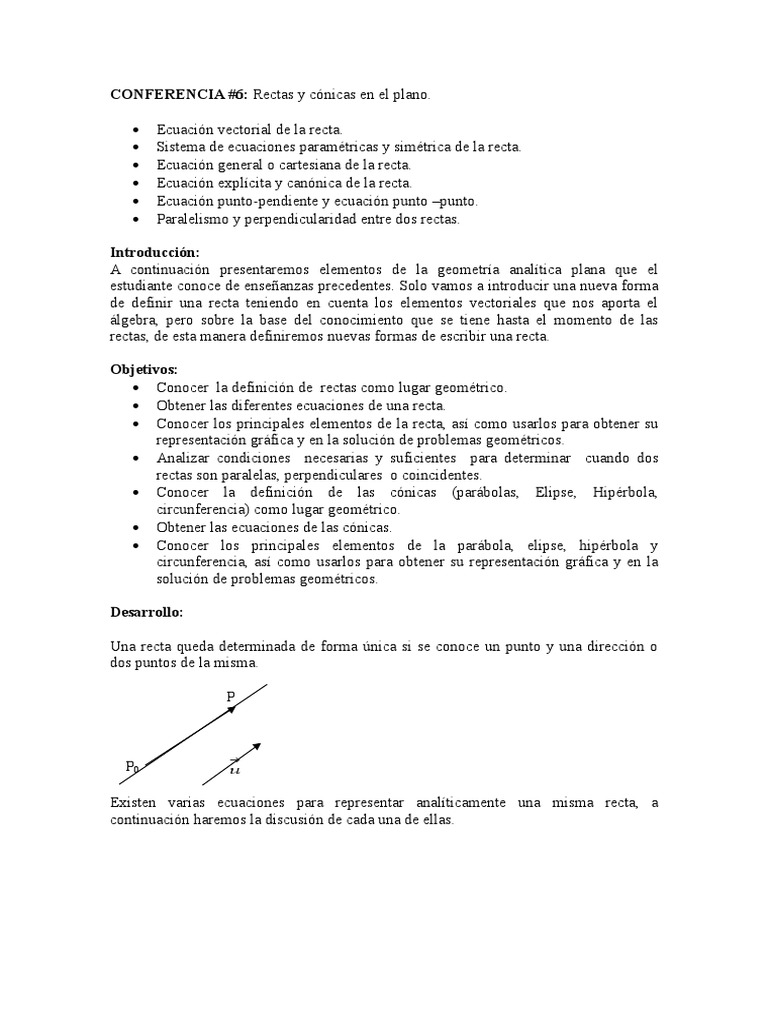 Conferencia 06 Geometri Ua Anali Utica Plana Rectas Y Co Unicas