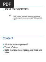 Data Management: Ref: Keith Gordon, Principles of Data Management - Edition), BCS, 2013