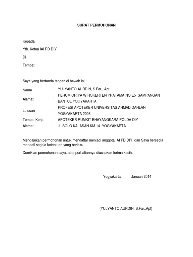 Contoh Surat Permohonan Bantuan Perbaikan Saluran Air Bagi Contoh Surat