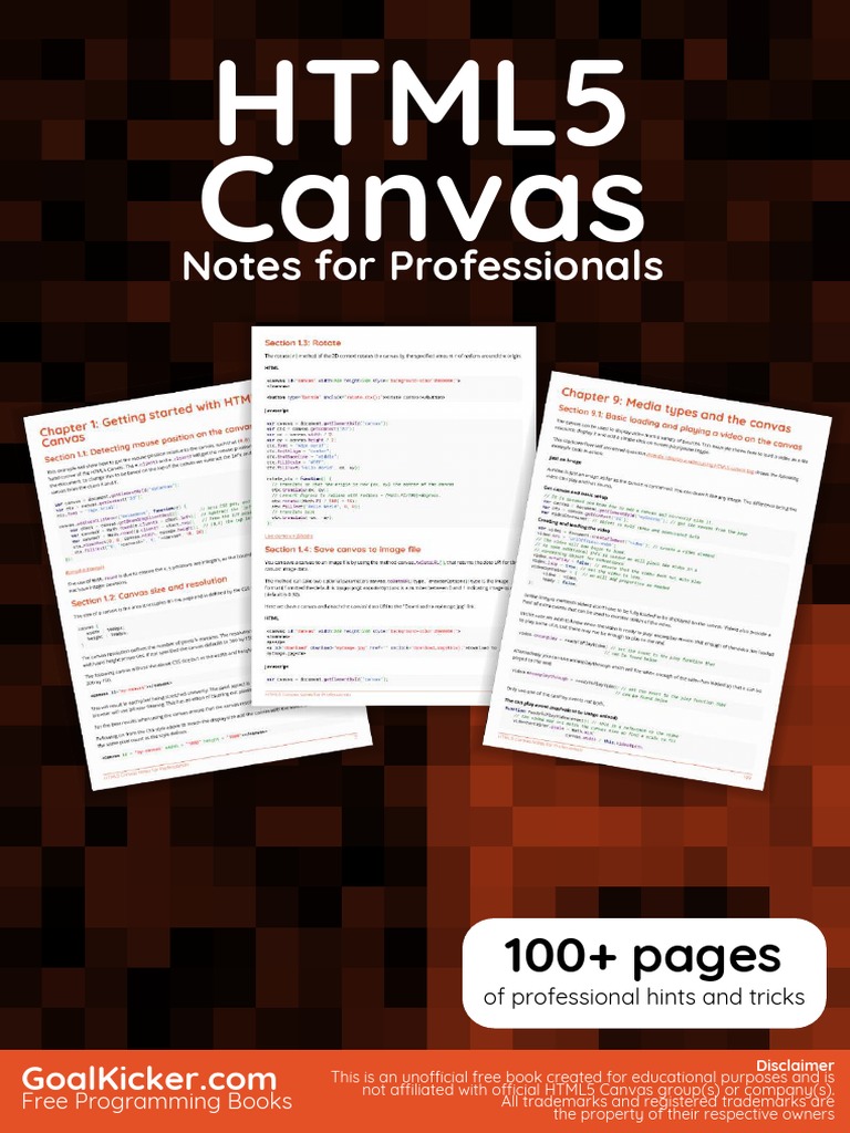 HTML 5 Canvas Notes For Professionals | PDF | Science | Teaching ...