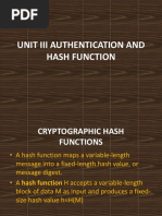 Unit III Authentication and Hash Function