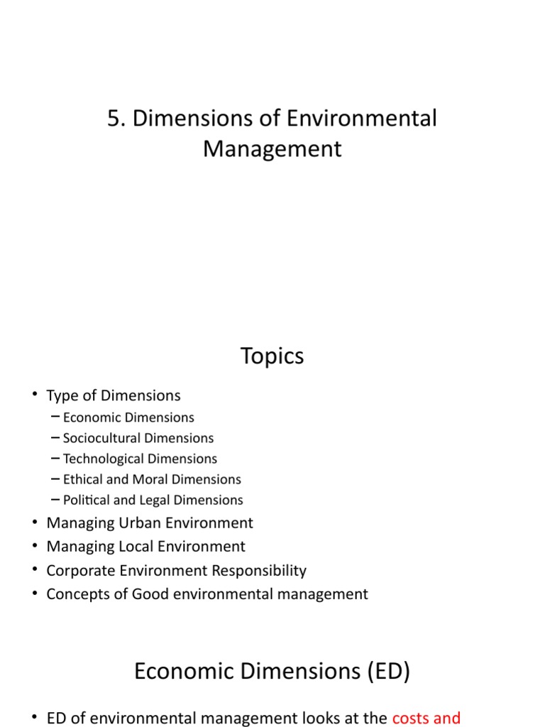 Dimensions of Environmental Management | PDF | Environmental Resource ...