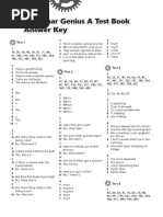 Grammar Genius A Test Book Answer Key Answer Key