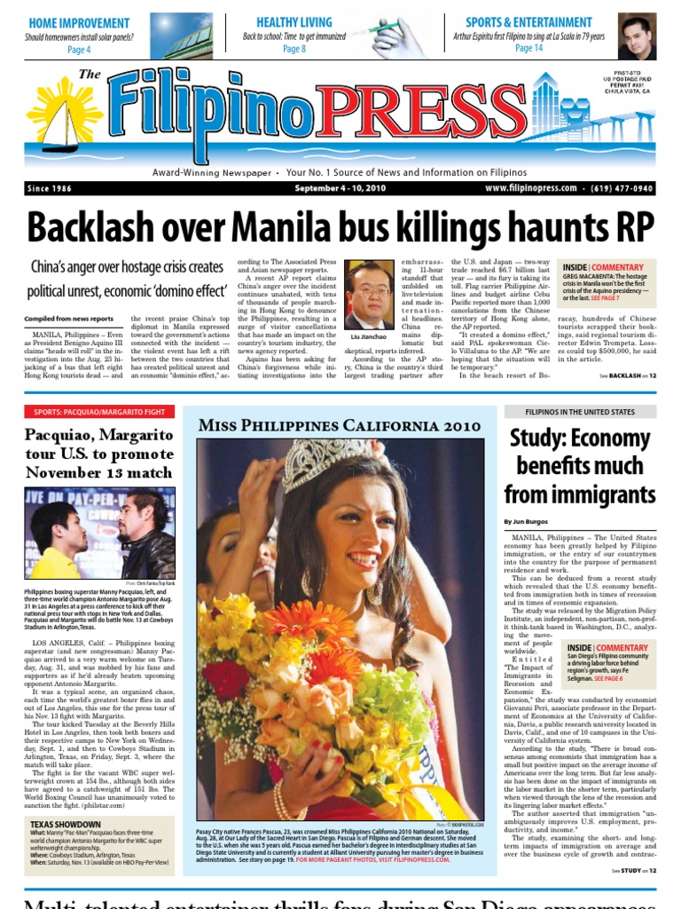Filipino Press Digital Edition - Sept. 4-10, 2010 | PDF | Philippines ...