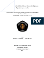 Sintesis Surfaktan Metil Ester Sulfonat Minyak Dari Biji Jarak Pagar