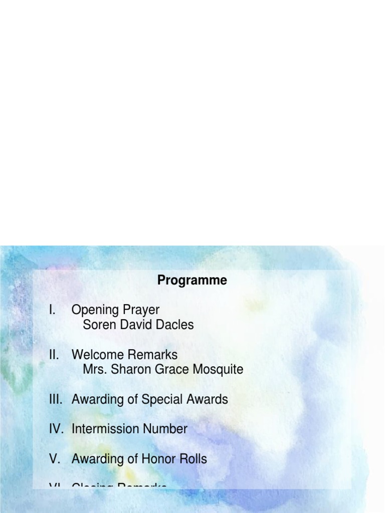 Classroom Awarding Ceremony Template | PDF