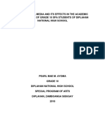 Use of Social Media and Its Effects in The Academic Performance of Grade 10 Spa Students of Diplahan National High School