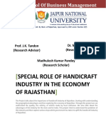 Synopsis - SPECIAL ROLE OF HANDICRAFT INDUSTRY IN THE ECONOMY OF RAJASTHAN - M K Pandey