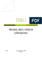 TEMA 1. Naturaleza, Objeto y Método de La Microeconomía - PRESENTACIÓN