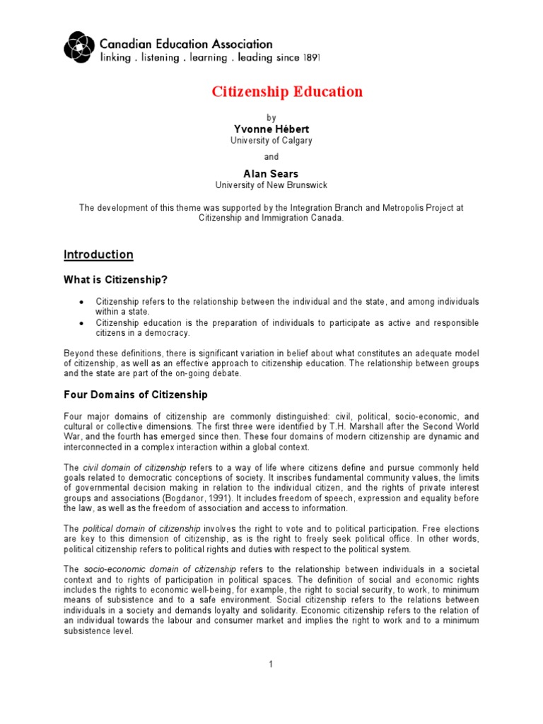 Understanding Citizenship Education | PDF | Citizenship | Democracy
