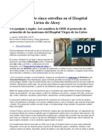 Reconocimiento internacional del protocolo de atención al parto del Hospital Virgen de los Lirios de Alcoy