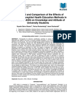 Assessment and Comparison of The Effects of Lecture and Pamphlet Health Education Methods in The Fields of AIDS On Knowledge and Attitude of University Students