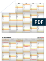 2018 Calendar Landscape 2 Pages