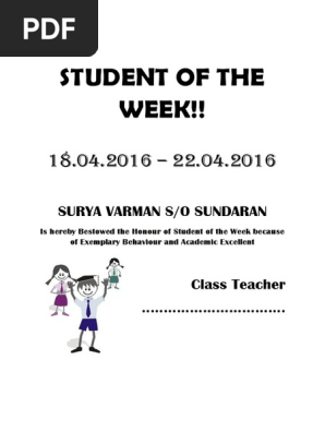 Student of the Week