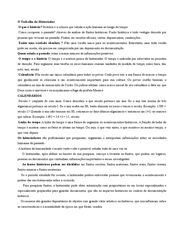 Em Que Consiste O Trabalho Do Historiador