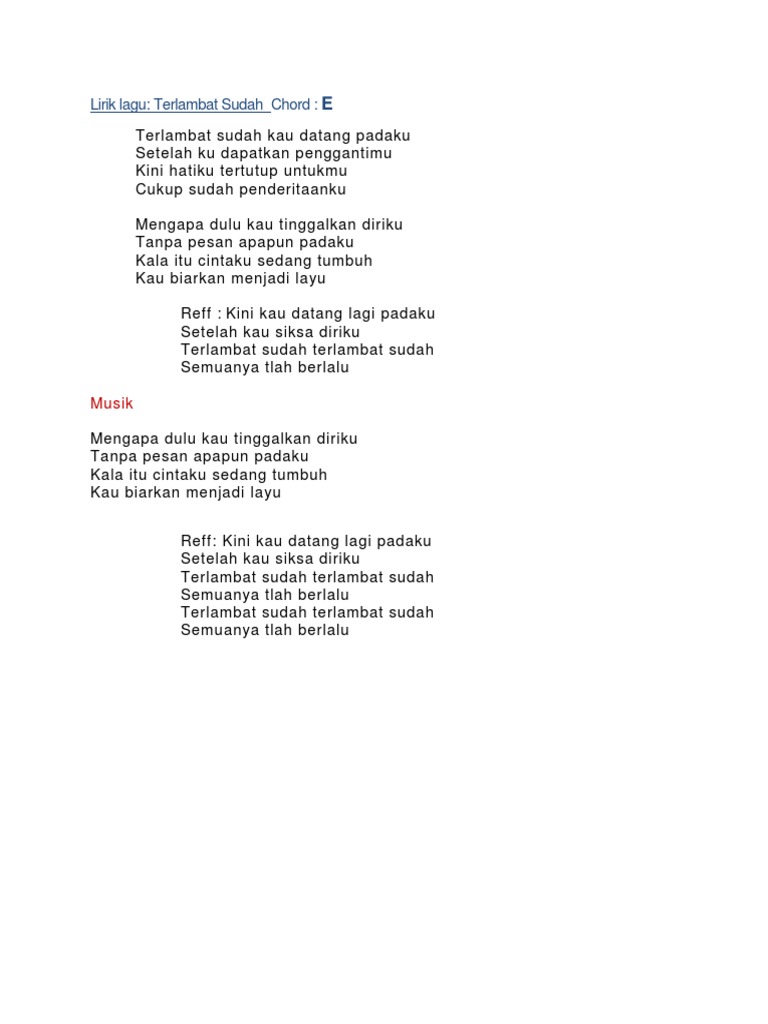Lirik Lagu Final Pdf