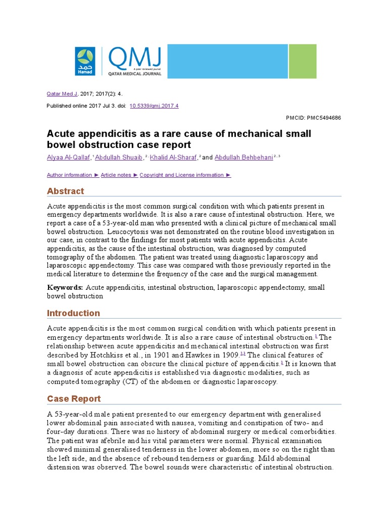 Journal Mechanical Bowel Obstruction | Digestive Diseases