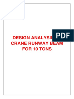 Design of Crane Runway Beam (10 Tons)