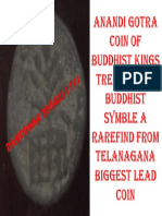 Anandi Gotra Coin of Buddhist Kings Tree Railing Buddhist Symble A Rarefind From Telanagana Biggest Lead Coin