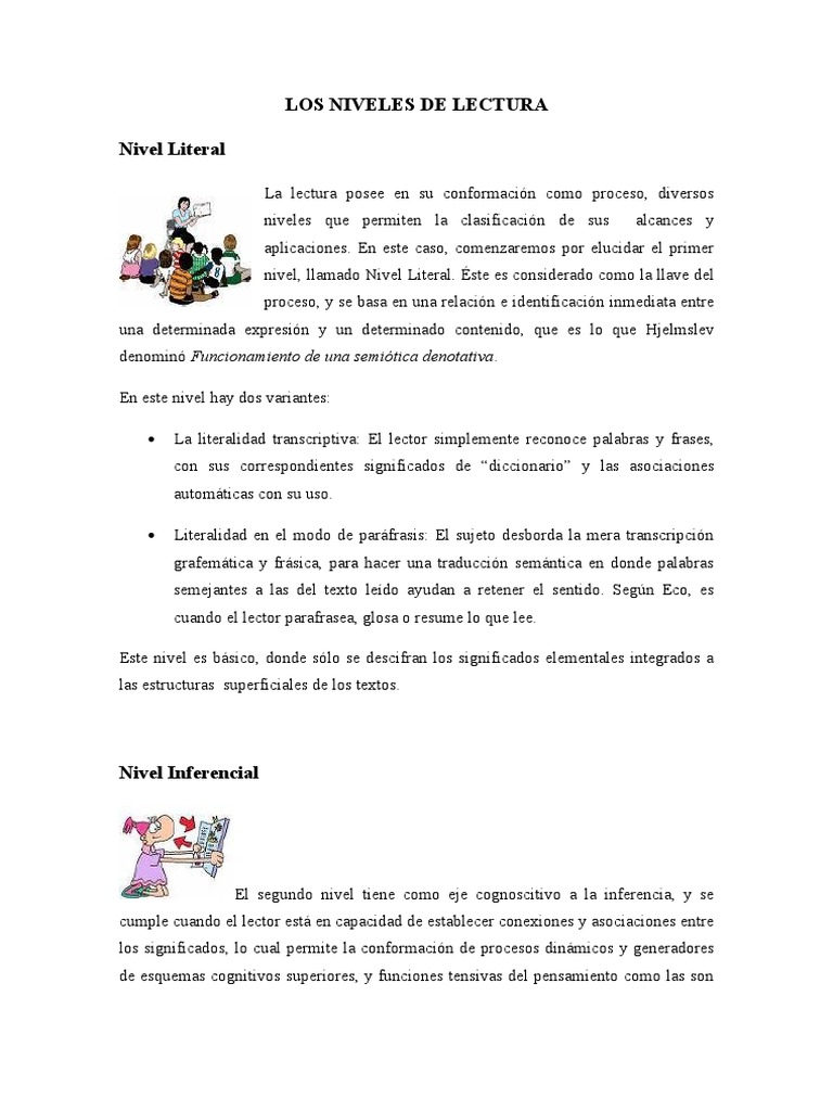 Niveles De Lectura Pdf _ La Lectura y sus Tipos – DYHZ