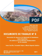 Generación de Riqueza en La Quebrada de Humahuaca (Jujuy-Argentina) - Un Análisis de Los Problemas Fundamentales de La Economía