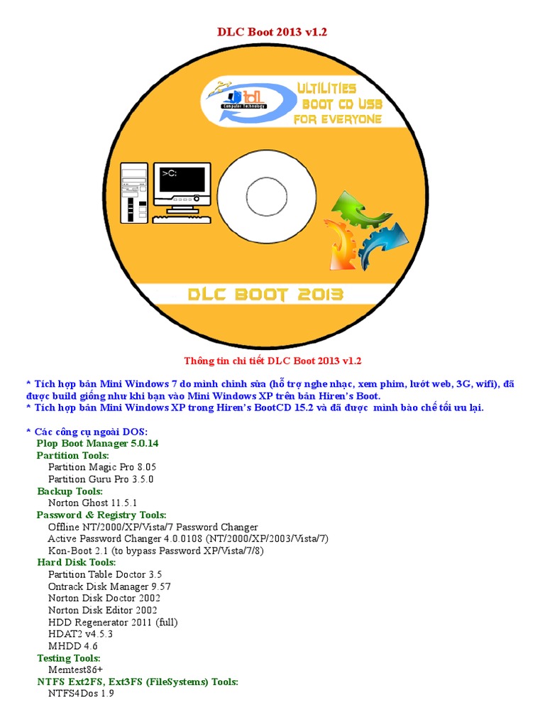 DLC Boot Mini Windows Tools | PDF