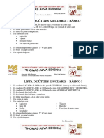 Lista de Útiles Escolares