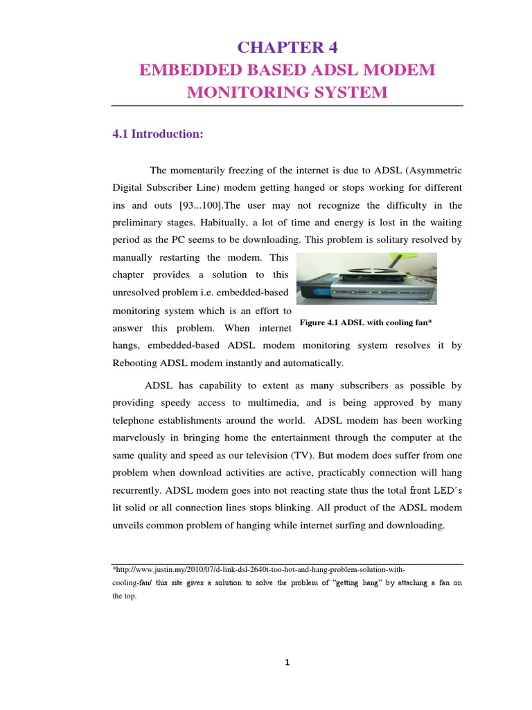 Embedded Based Adsl Modem Monitoring System: Figure 4.1 ADSL With ...