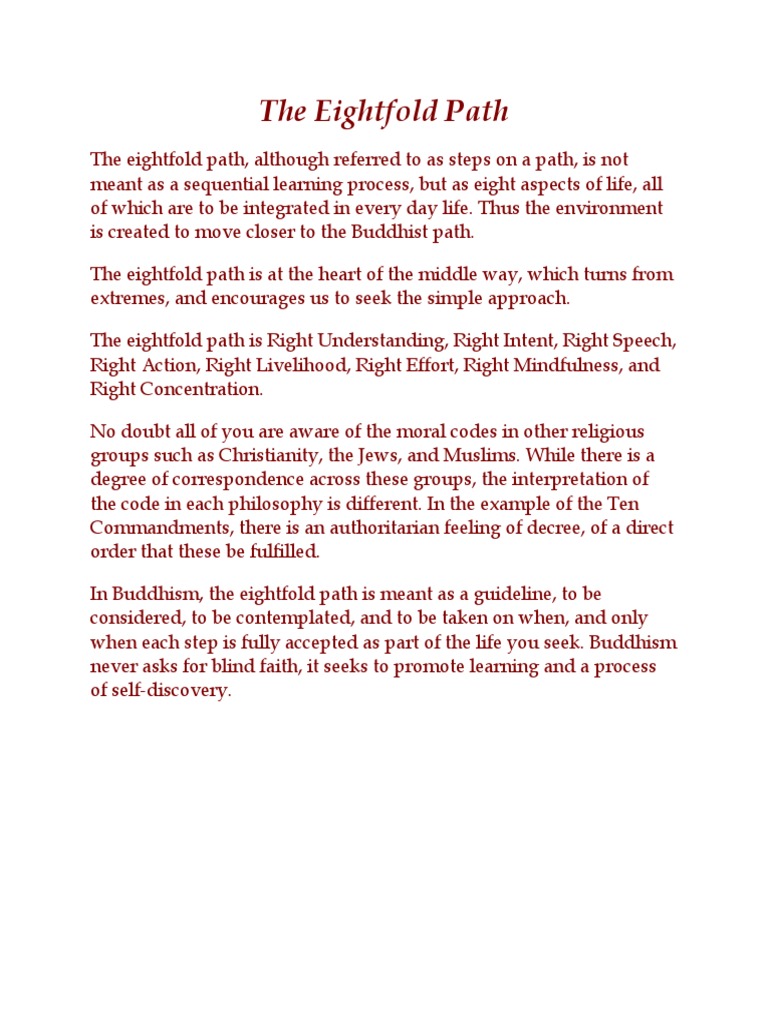 The Eightfold Path | PDF | Noble Eightfold Path | Mindfulness