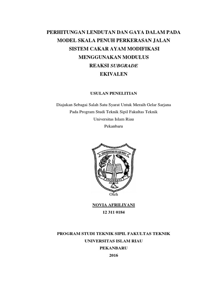 Contoh Proposal Tugas Akhir Skripsi