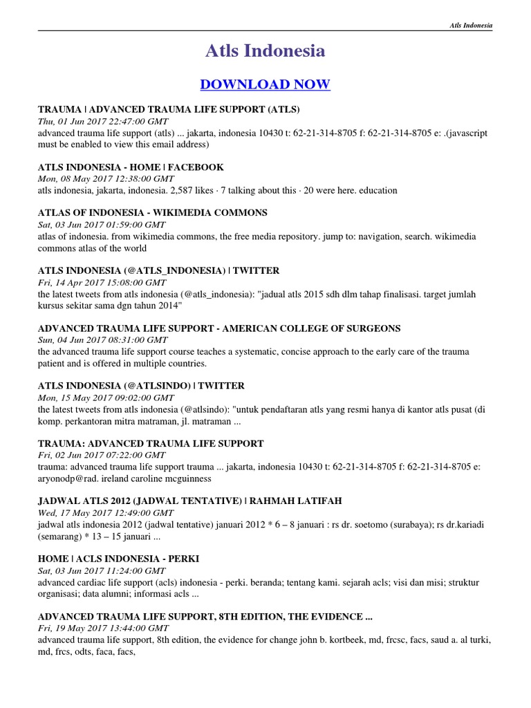 Atls Indonesia Pdf Pdf Practice Of Medicine Biomechanics