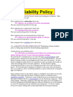 Reliability Policy