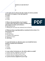 Factories Act Multiple Choice Questions