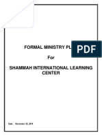 Sota Formal Ministry Plan