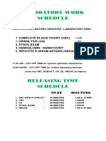 Laboratory Work Schedule: Morning