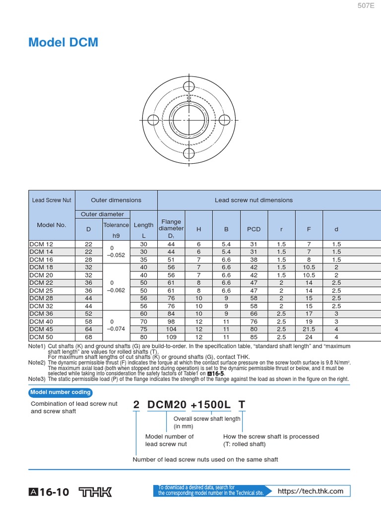 THK Lead Screw Catalogue en PDF Screw Machines