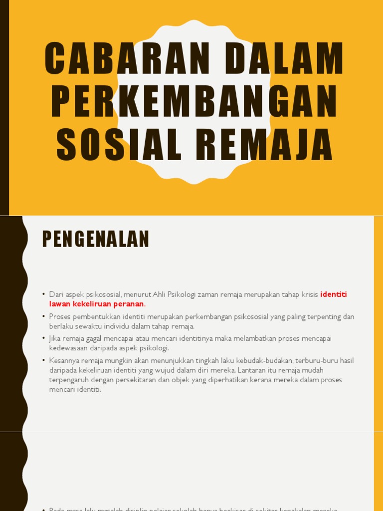 Topik 5 Cabaran Dalam Perkembangan Sosial Remaja Pdf