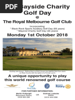 The Bayside Charity Golf Day: The Royal Melbourne Golf Club Monday 1st October 2018