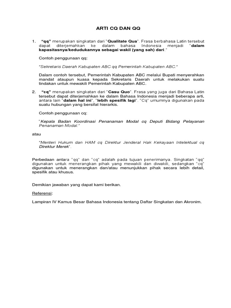 Arti Cq Dan Qq Pdf
